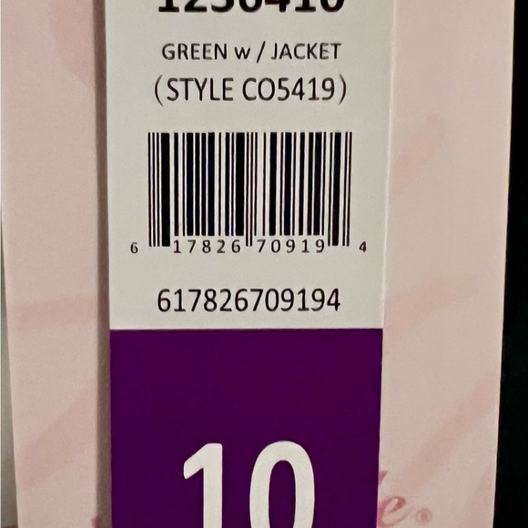 NWT Green Satin Dress with Velvet Jacket Sz 10 - Picture 5 of 9